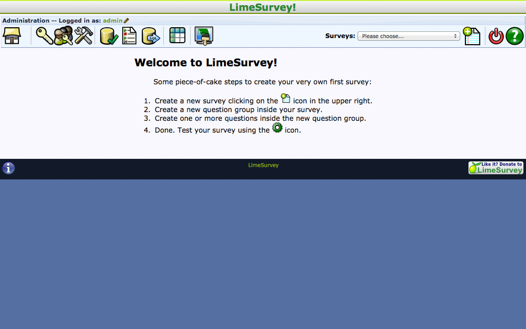 Captura de pantalla LimeSurvey