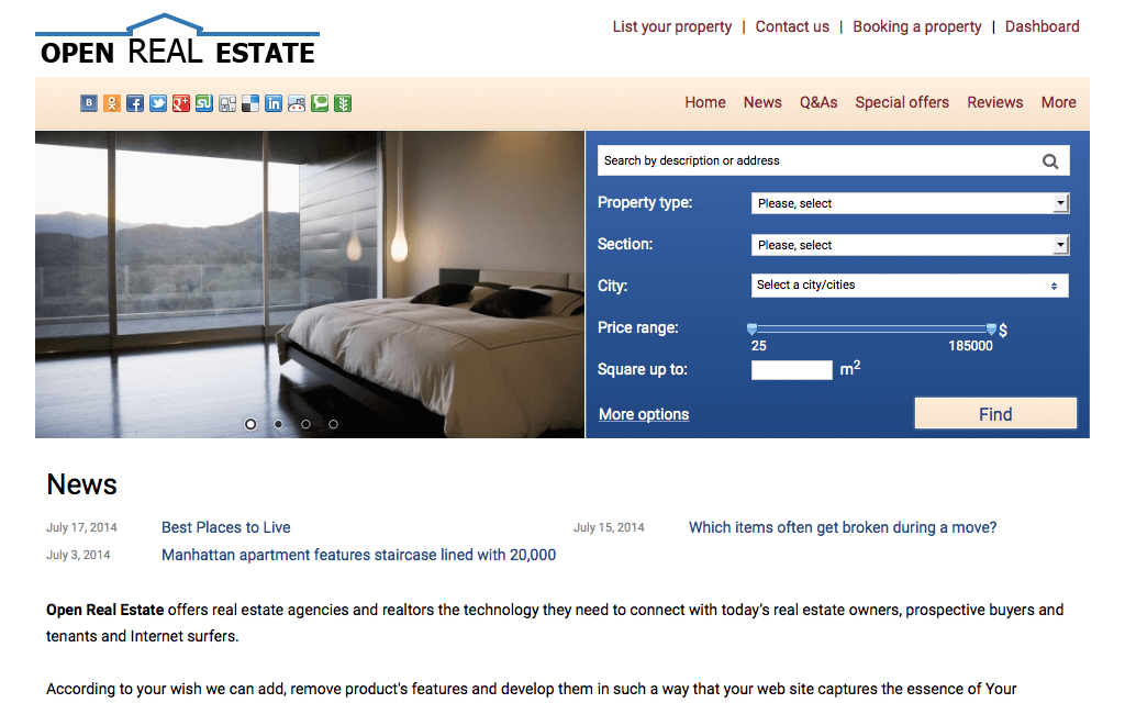 Screenshot Open Real Estate