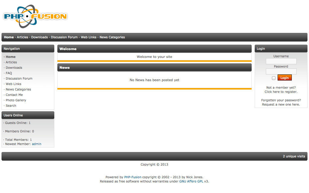Screenshot PHP-Fusion