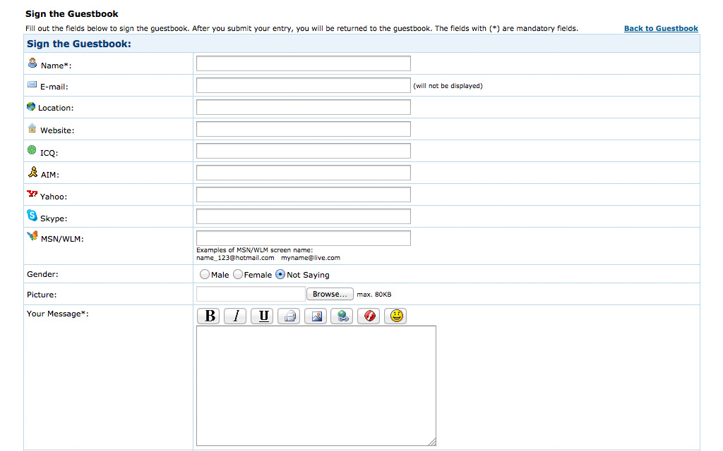 Hosting Lazarus Guestbook