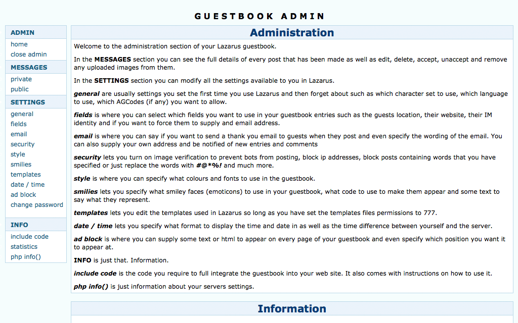 Hosting Lazarus Guestbook