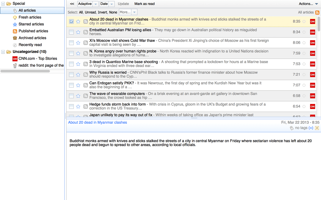 Hosting Tiny Tiny RSS